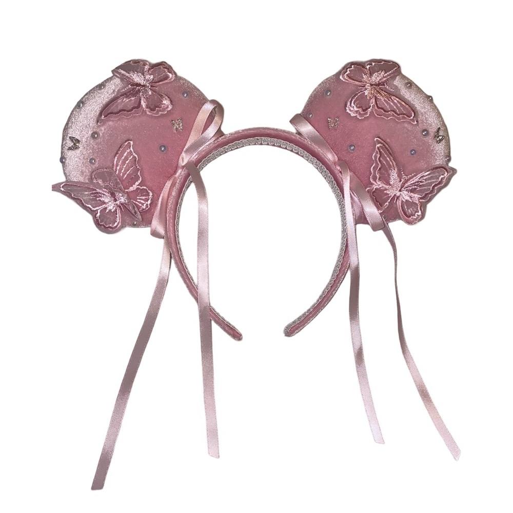 Pink Rose Butterfly Spring Coquette Minnie Ears